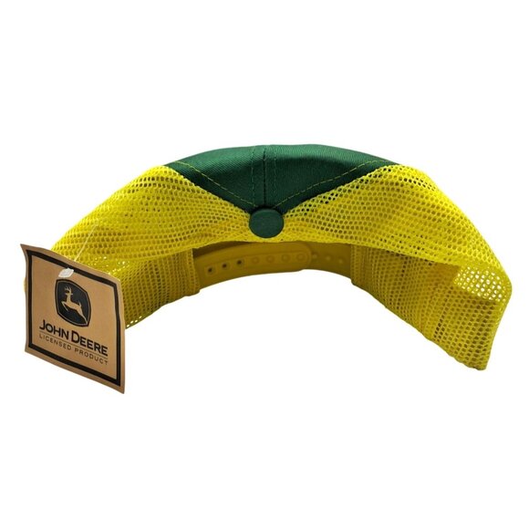 John Deere Trucker Hat Adjustable Snapback Green Yellow Logo Mesh MPC Farmer Cap - Picture 10 of 13